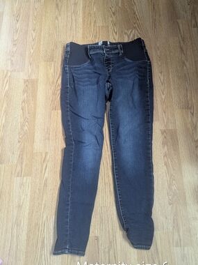 Women’s Dark Blue Maternity Jeans with Stretch Waistband